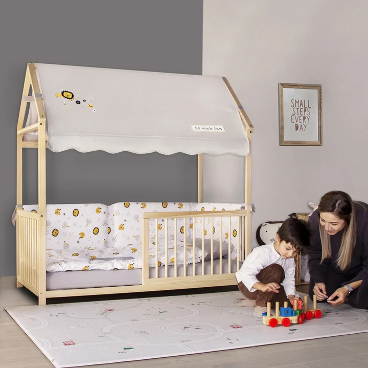 Ulusal Koka Leon Gray Awning for House Bed 70x140 cm