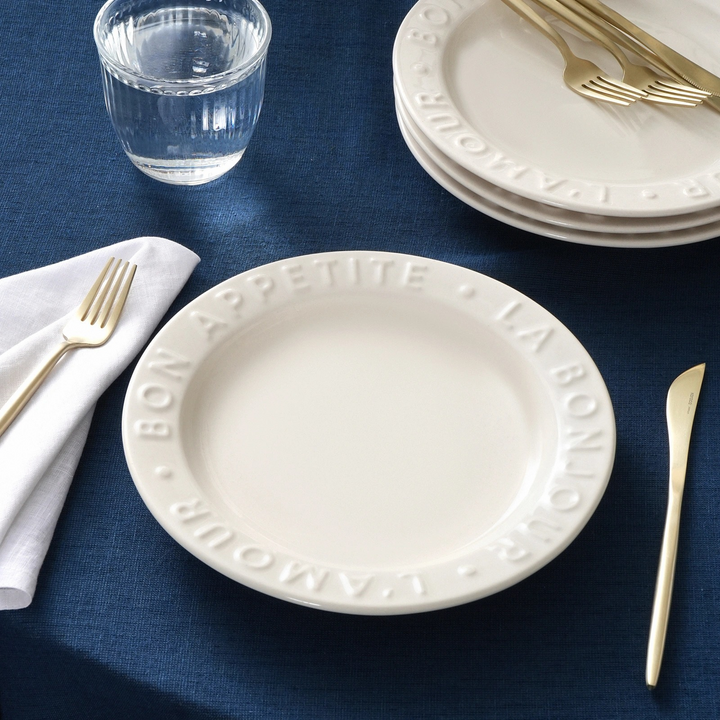 Karaca Amour 6-Person Cake Plate 22 cm – White