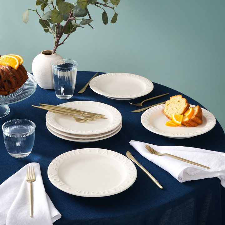 Karaca Amour 6-Person Cake Plate 22 cm – White