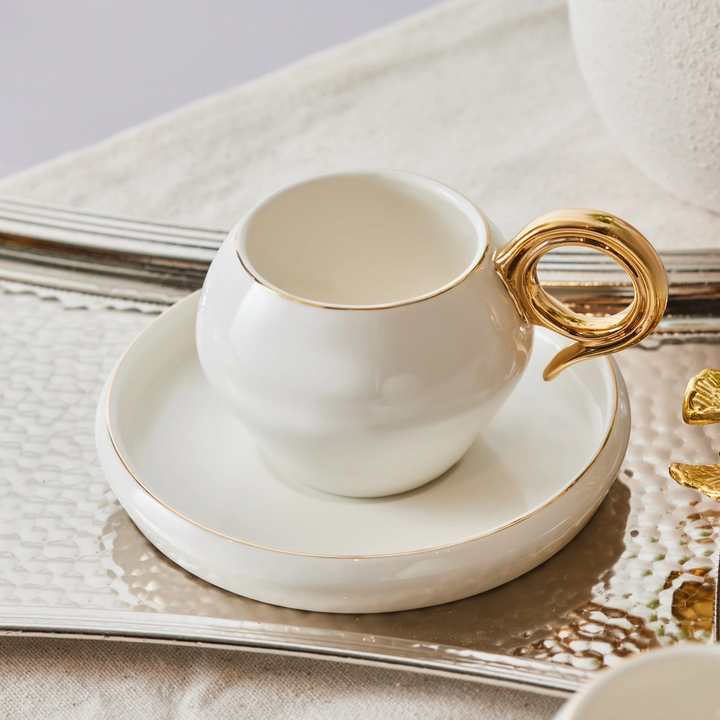 Karaca Venus Gold 2-Person Coffee Cup Set 135 ml