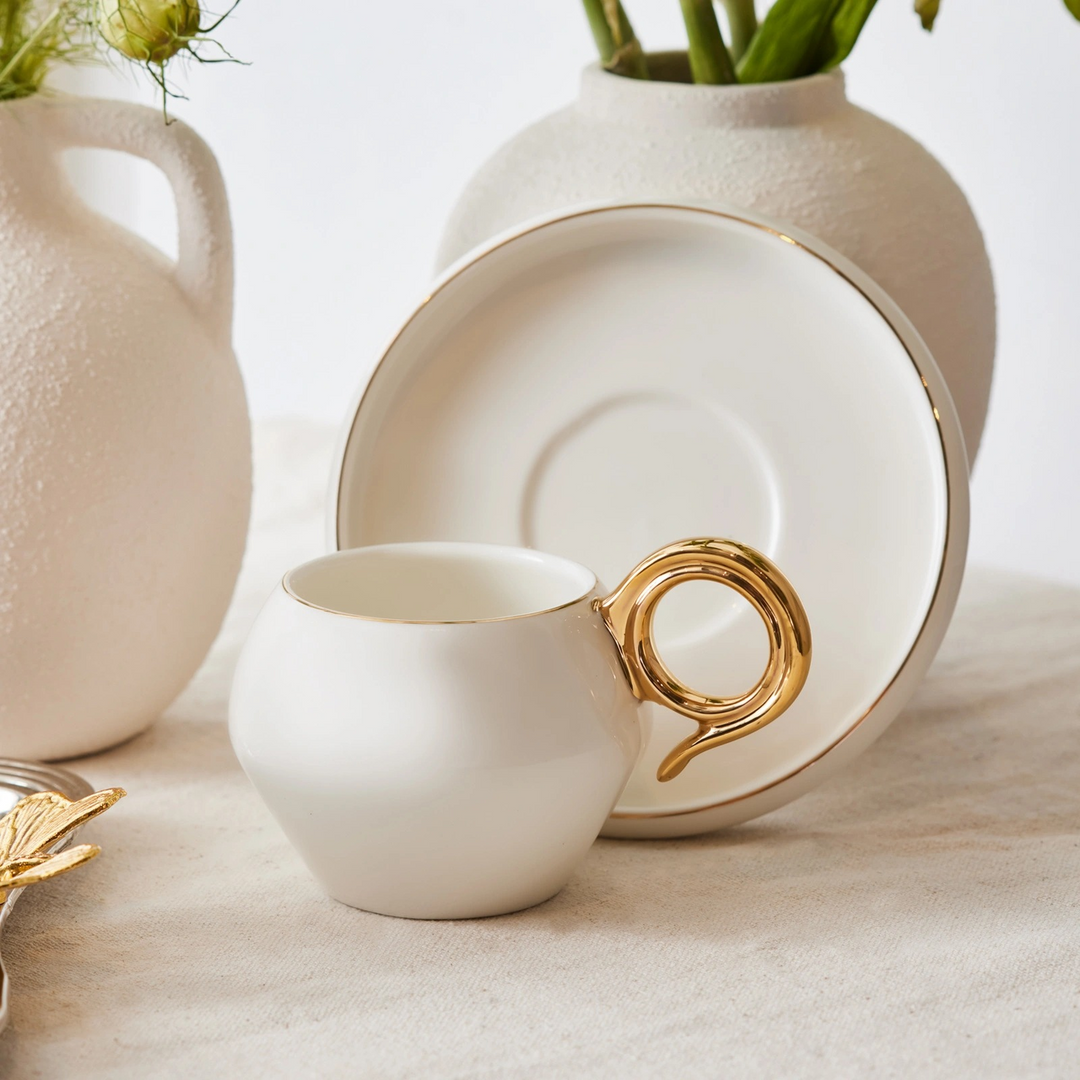 Karaca Venus Gold 2-Person Coffee Cup Set 135 ml