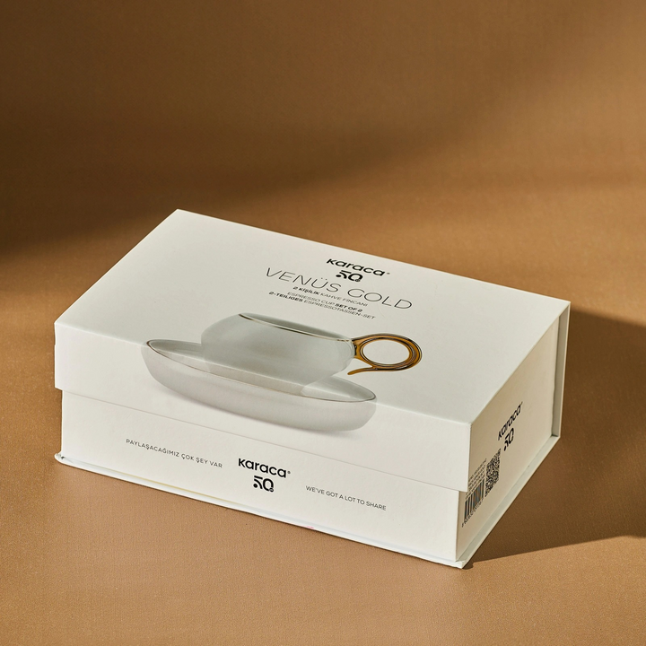 Karaca Venus Gold 2-Person Coffee Cup Set 135 ml