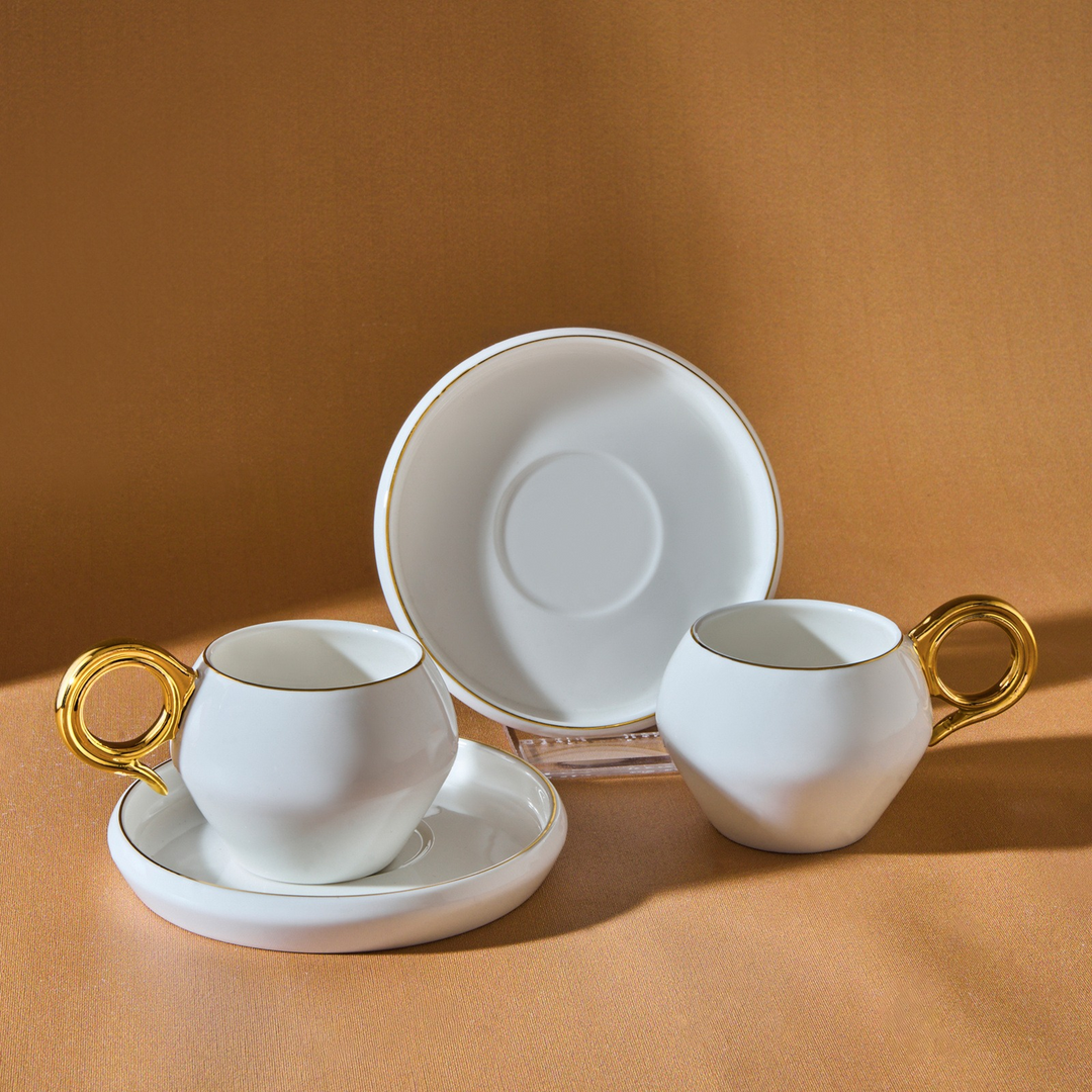 Karaca Venus Gold 2-Person Coffee Cup Set 135 ml