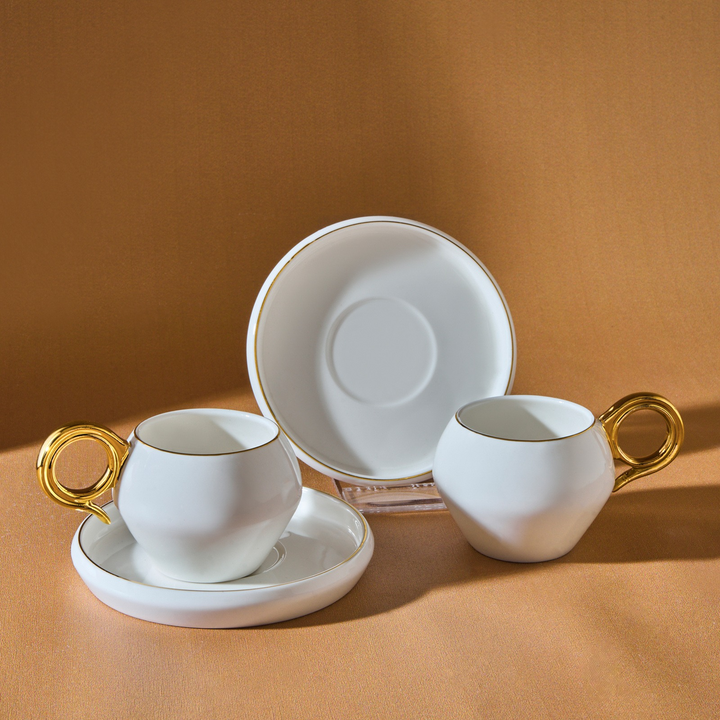 Karaca Venus Gold 2-Person Coffee Cup Set 135 ml