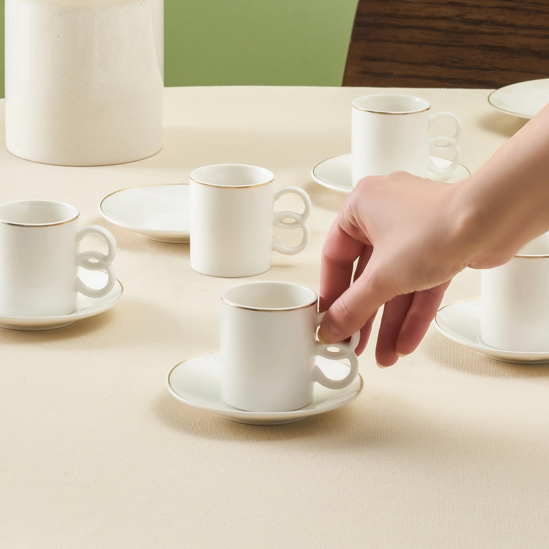 Karaca Fulya 6-Piece Coffee Cup Set 90 ml