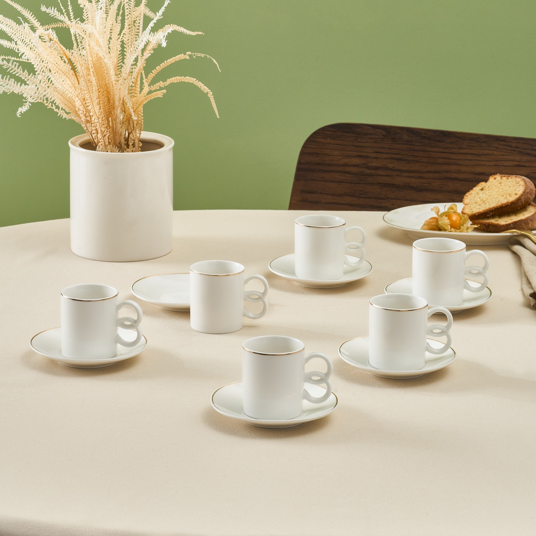 Karaca Fulya 6-Piece Coffee Cup Set 90 ml