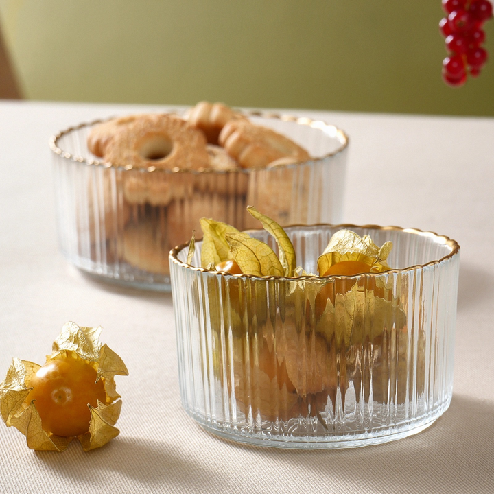 Karaca Pierre 3-Piece Glass Serving Set – Gold