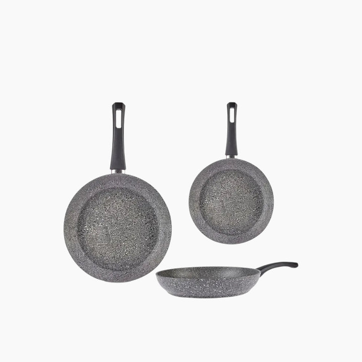 Karaca Gris Biogranite 3-Piece Frying Pan Set – Grey