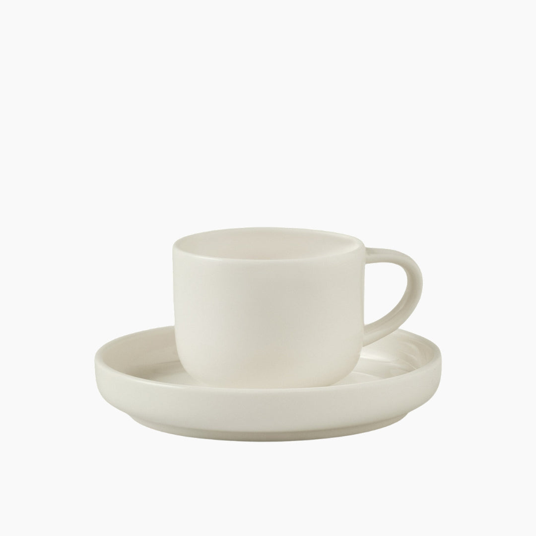 Karaca Stream Basic Line Coffee Cup and Saucer 90 ml – White