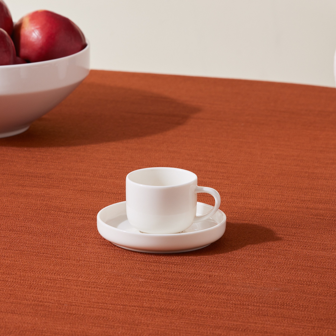 Karaca Stream Basic Line Coffee Cup and Saucer 90 ml – White
