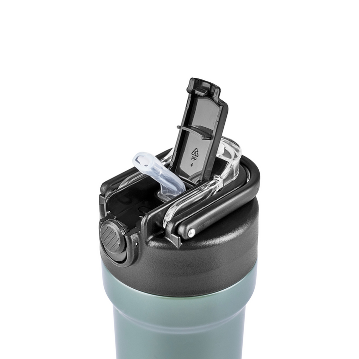 Karaca Thermosteel Camping 2-in-1 Steel Thermos - Khaki, 450 ml