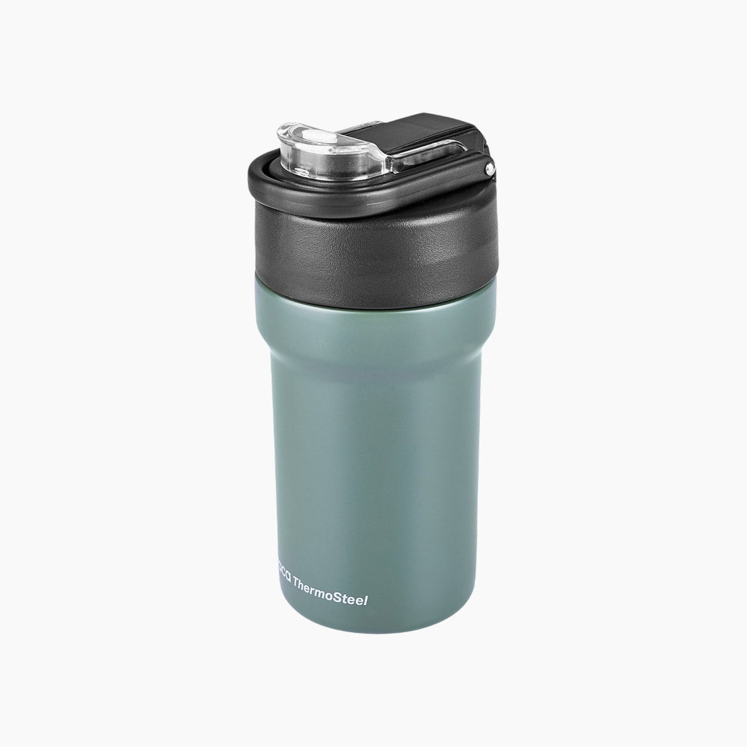 Karaca Thermosteel Camping 2-in-1 Steel Thermos - Khaki, 450 ml