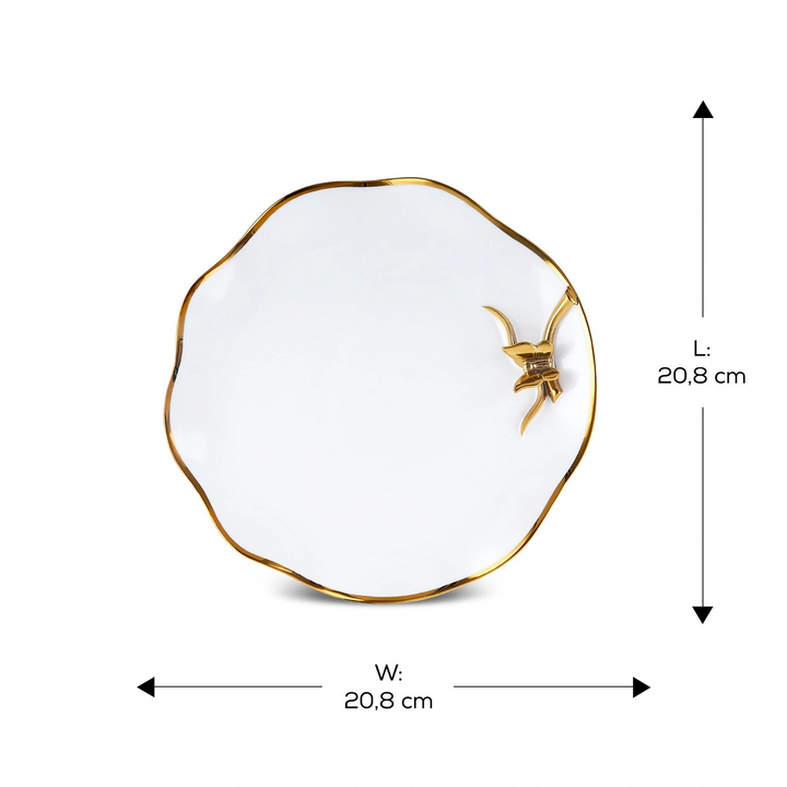 Karaca X Müge Anlı Butterfly Dessert Plate 21 cm – Gold
