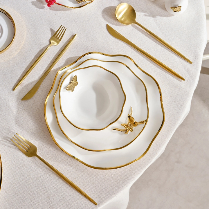 Karaca X Müge Anlı Butterfly Dessert Plate 21 cm – Gold