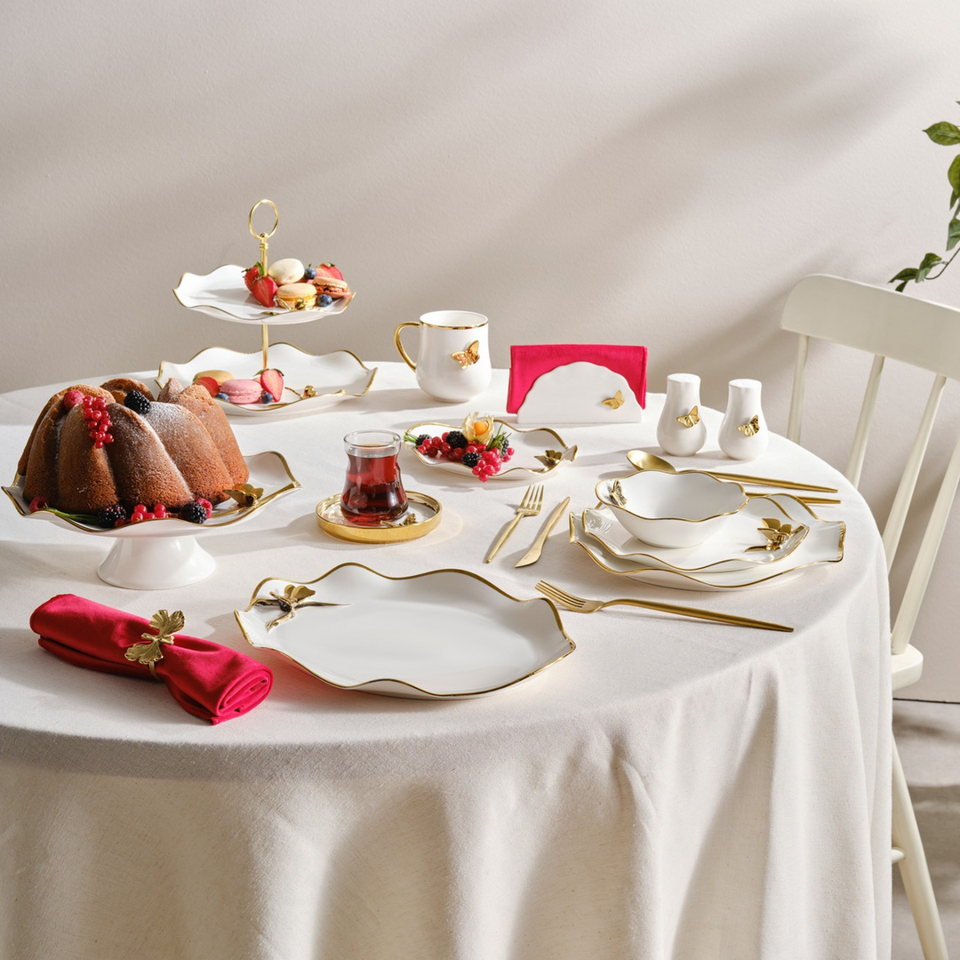 Karaca X Müge Anlı Serving Plate Set – 2 Pieces – Gold