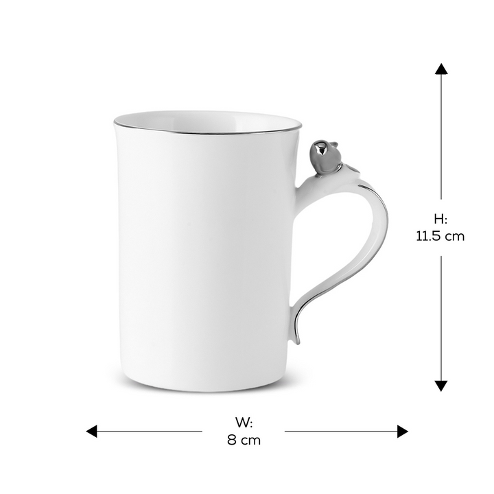 Karaca X Müge Anlı Silver Bird Mug 300 ml – Platinum