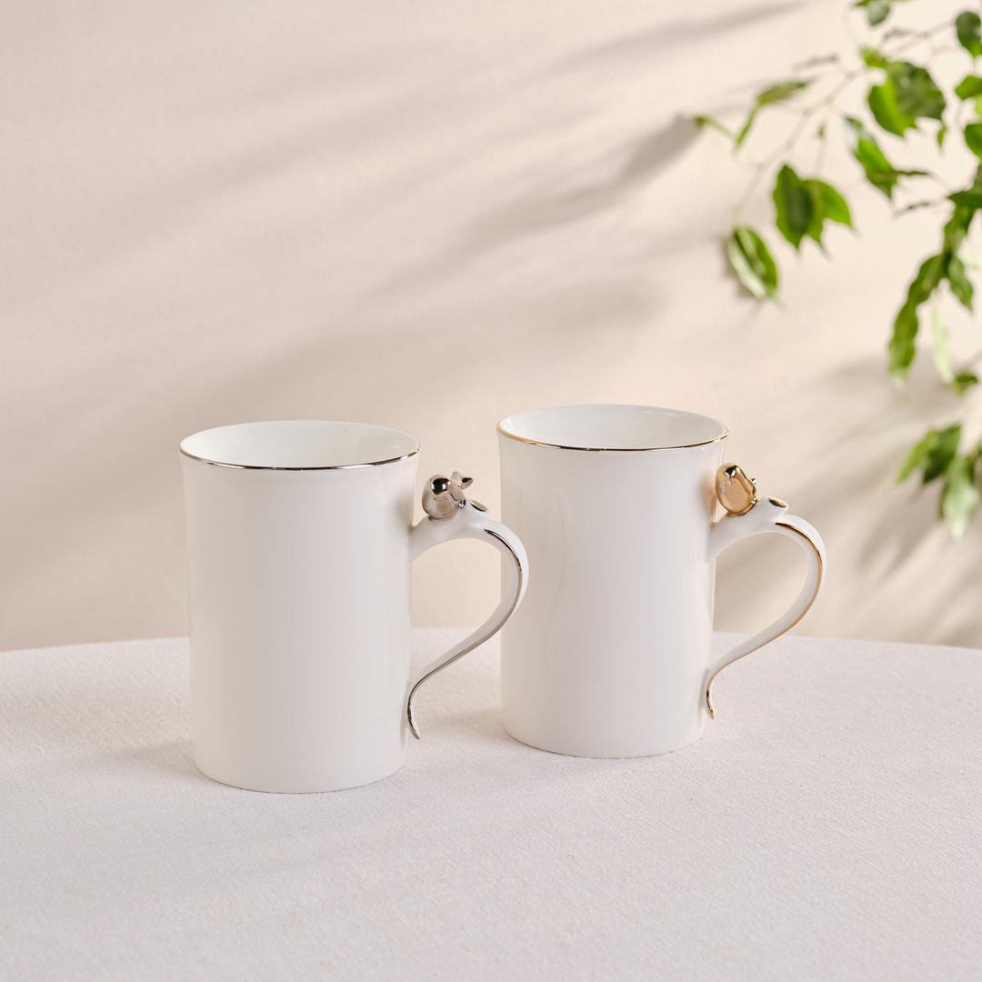 Karaca X Müge Anlı Silver Bird Mug 300 ml – Platinum
