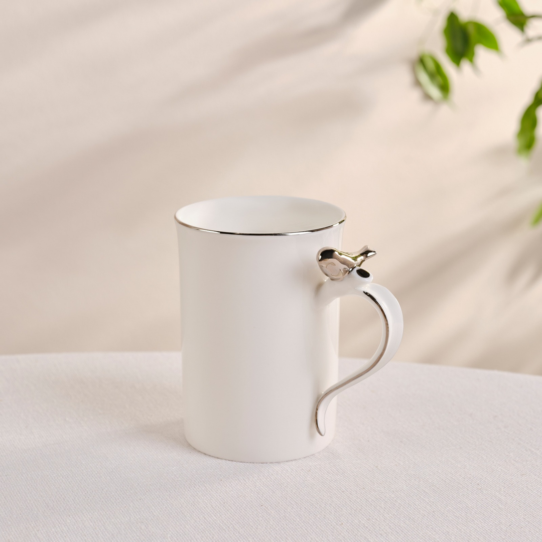 Karaca X Müge Anlı Silver Bird Mug 300 ml – Platinum