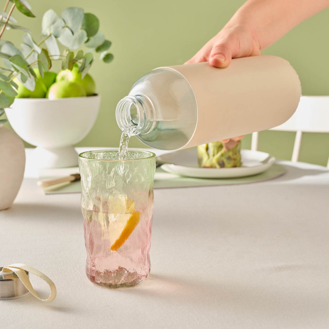 Karaca Leather Glass Water Bottle 1 L