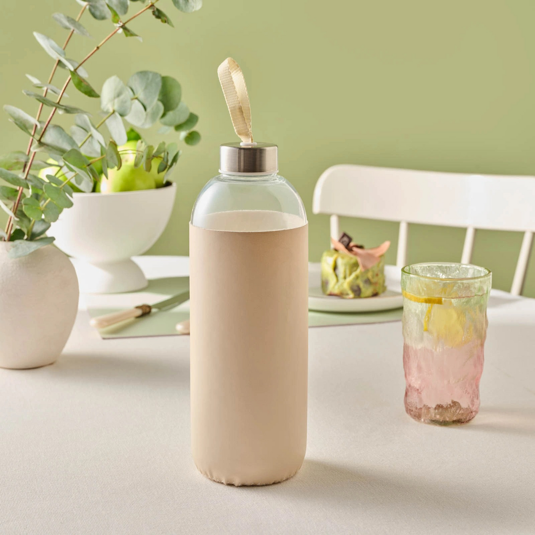 Karaca Leather Glass Water Bottle 1 L
