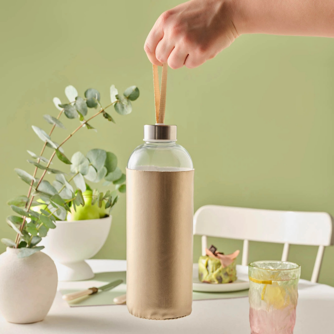 Karaca Leather Glass Water Bottle 1 L