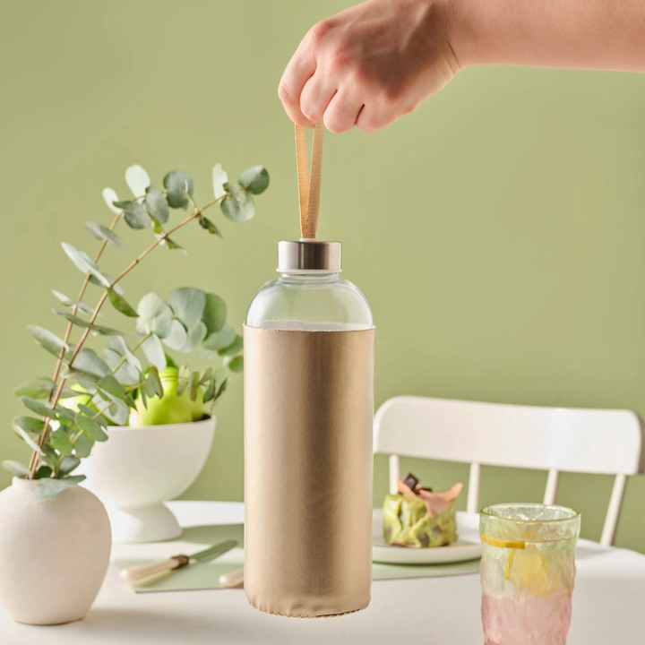 Karaca Leather Glass Water Bottle 1 L