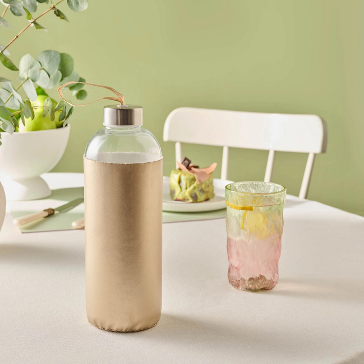 Karaca Leather Glass Water Bottle 1 L