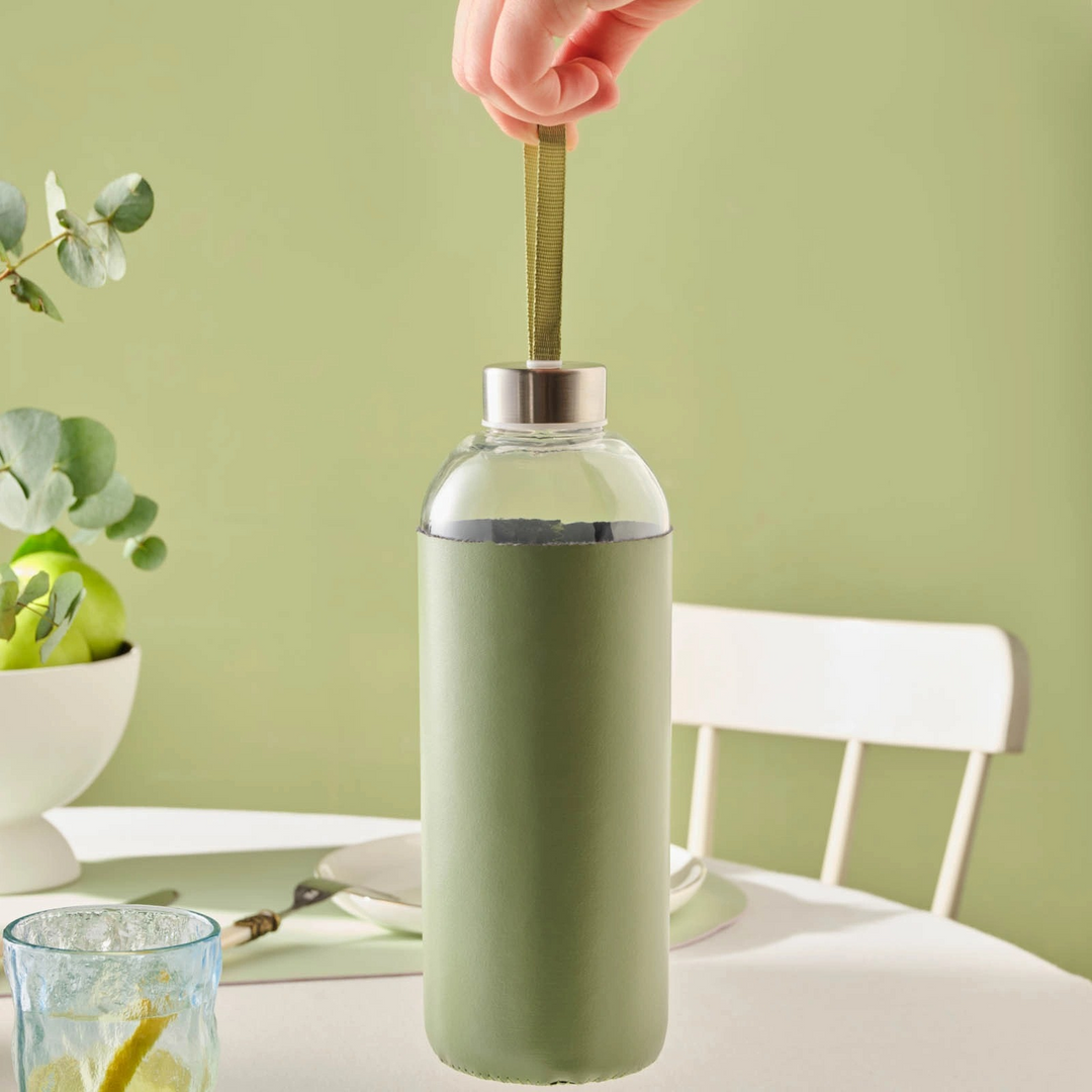 Karaca Leather Glass Water Bottle 1 L