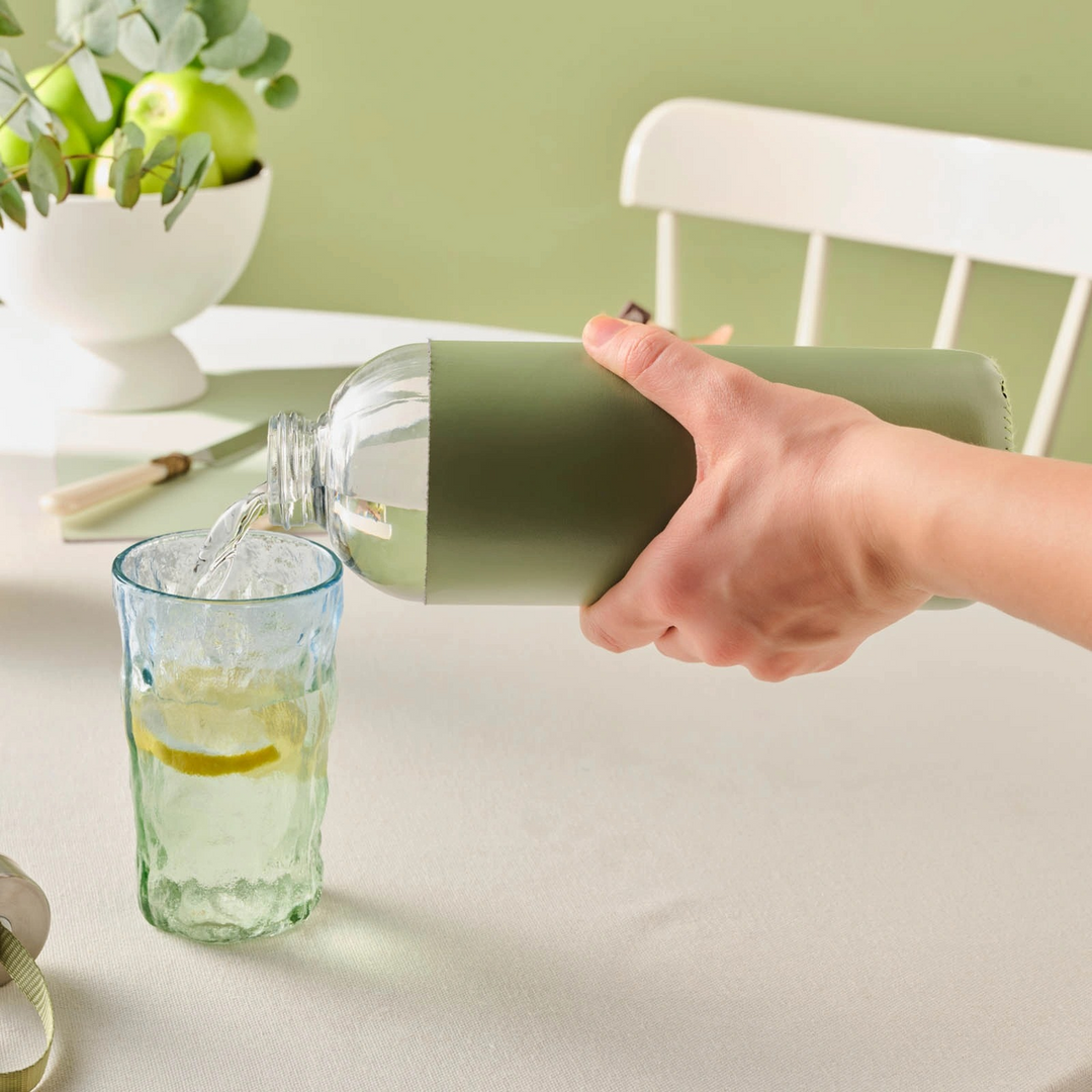 Karaca Leather Glass Water Bottle 1 L