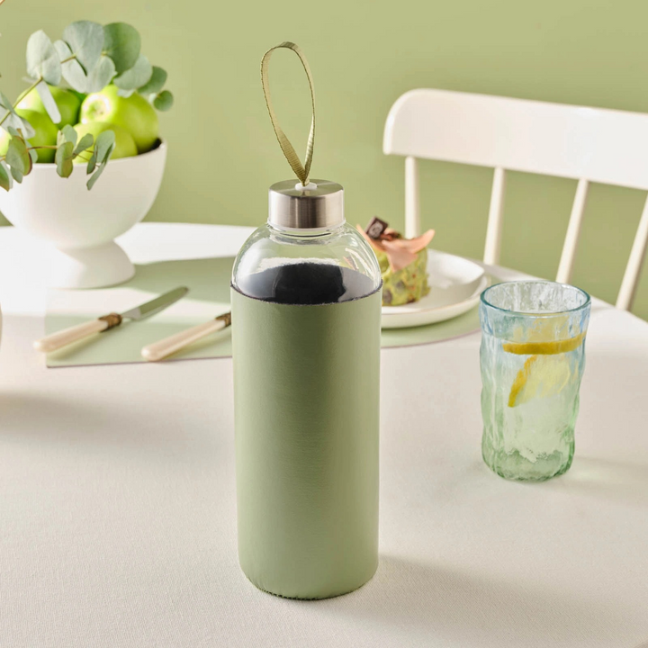 Karaca Leather Glass Water Bottle 1 L