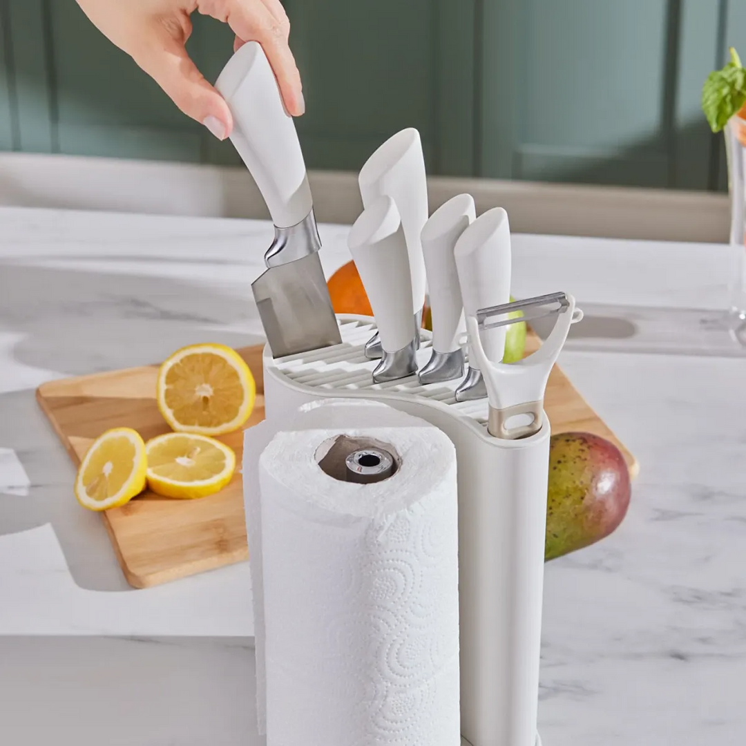 Karaca Mega Force 7-Piece Napkin Holder Set - Cream