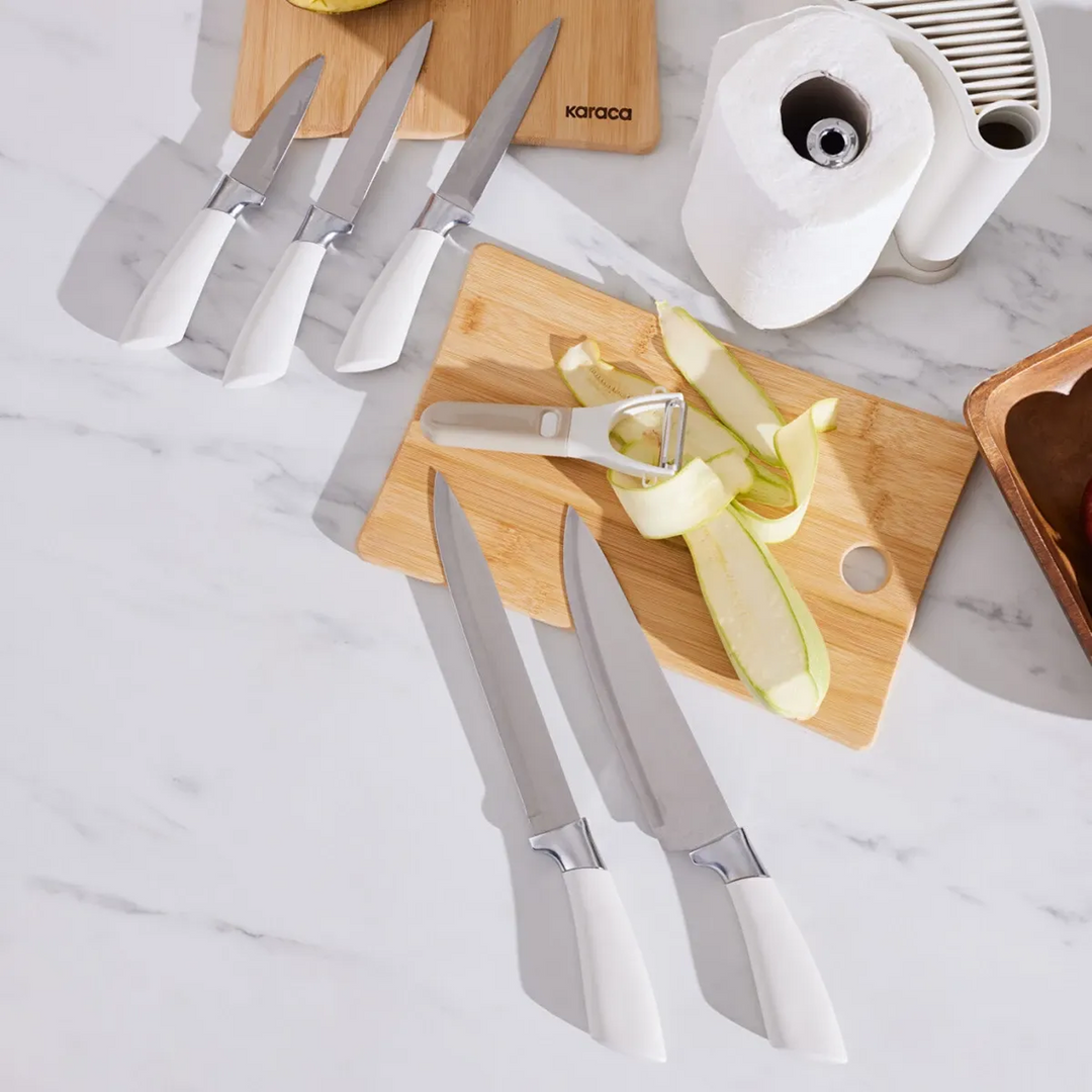 Karaca Mega Force 7-Piece Napkin Holder Set - Cream