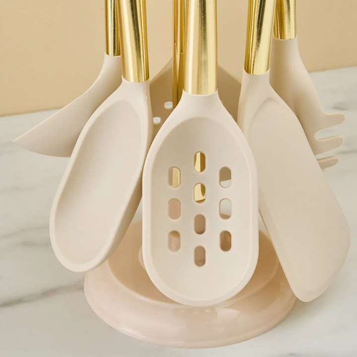 Karaca Harper 6-Piece Serving Set With Stand - Beige
