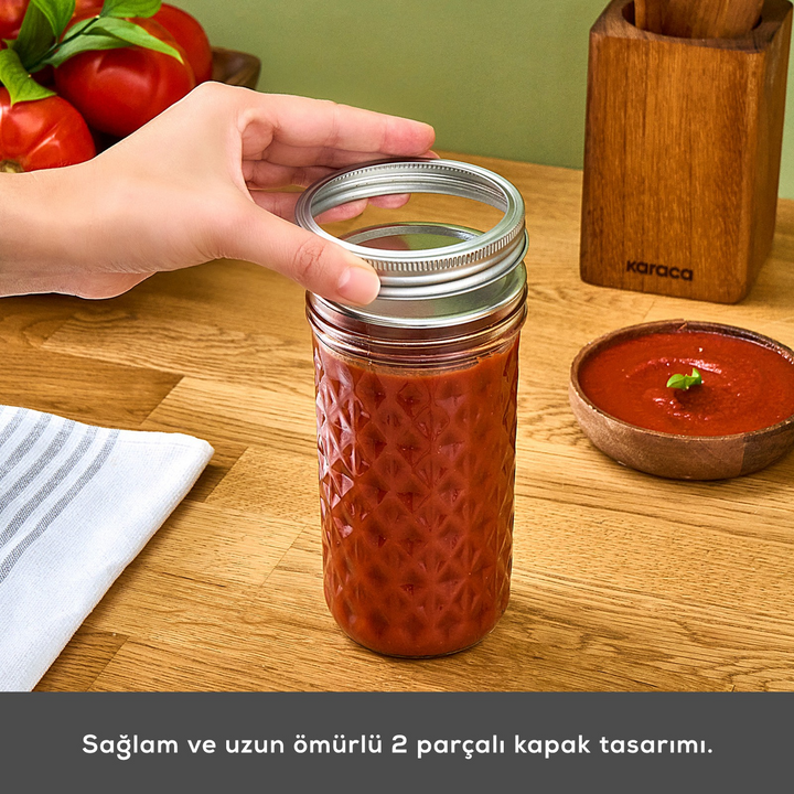 Karaca X Refika Glass Storage Jar 250 ml – Baklava Pattern