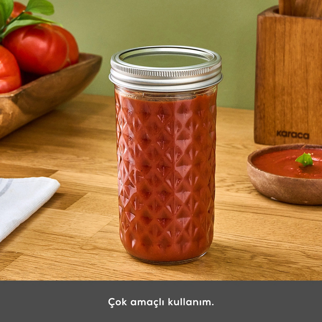 Karaca X Refika Glass Storage Jar 250 ml – Baklava Pattern