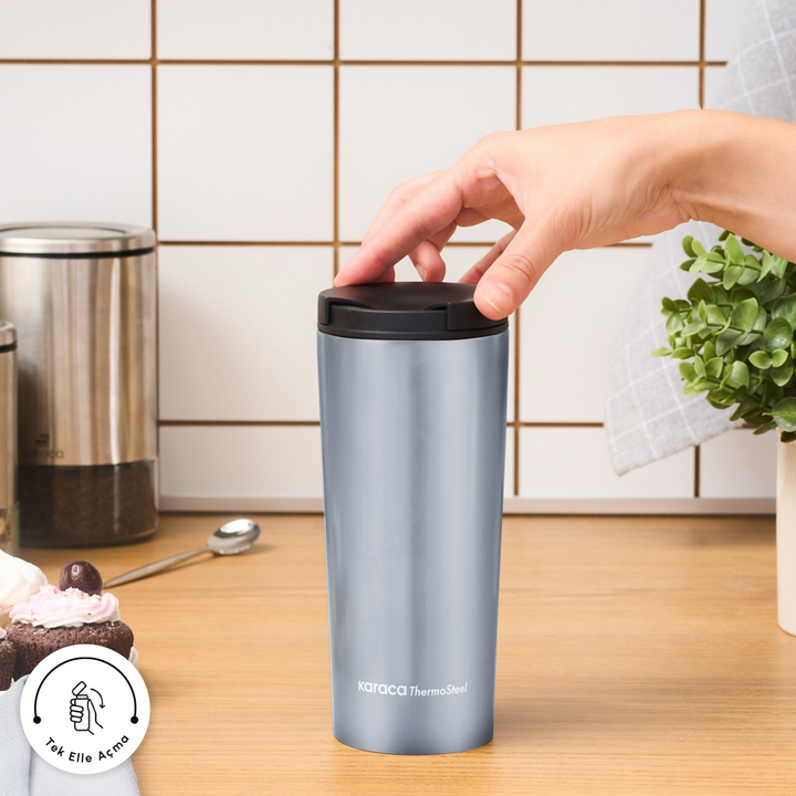 Karaca Sheeny Stainless Steel Leakproof Thermos 450 ml – Fog