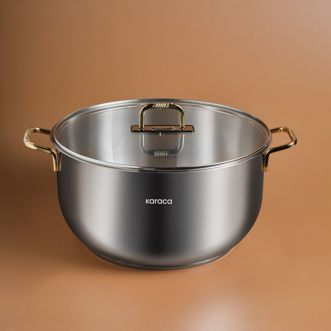 Karaca Maçka Steel Pot Gold - 34 Cm