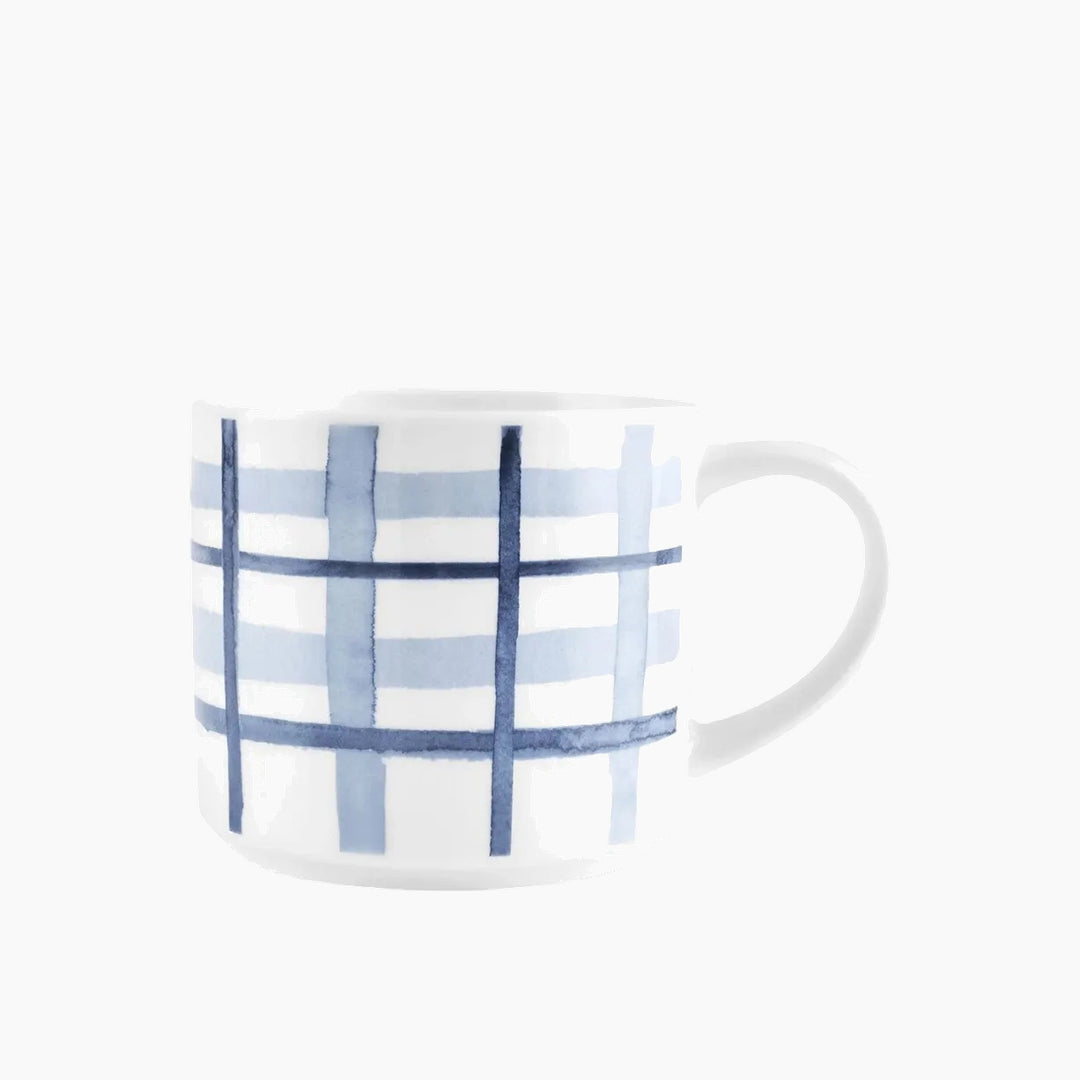 Karaca Alize Checkered Mug - Blue White