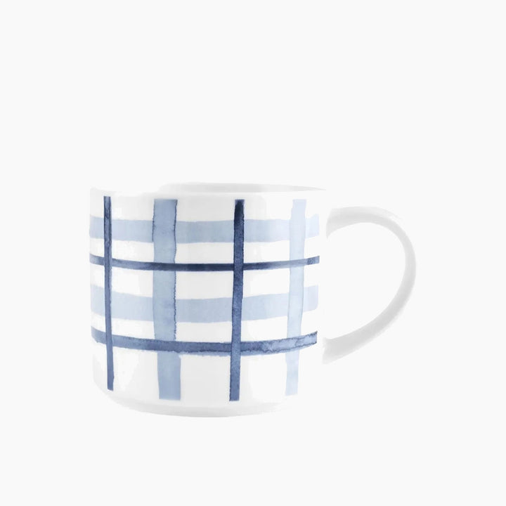 Karaca Alize Checkered Mug - Blue White