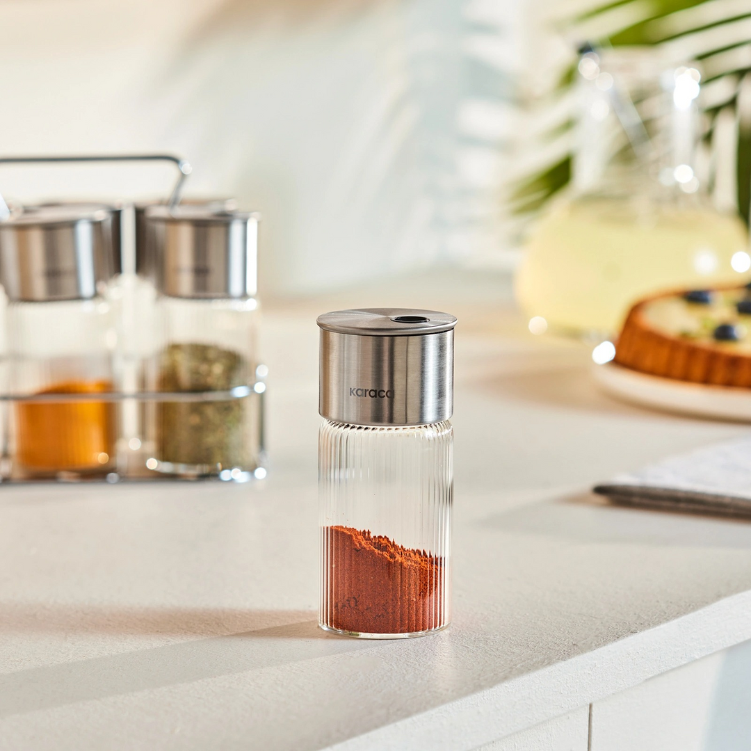 Karaca Ripple Inox 7-Piece Spice Set – Transparent