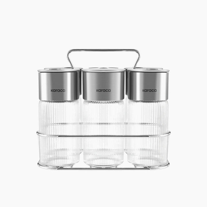 Karaca Ripple Inox 7-Piece Spice Set – Transparent
