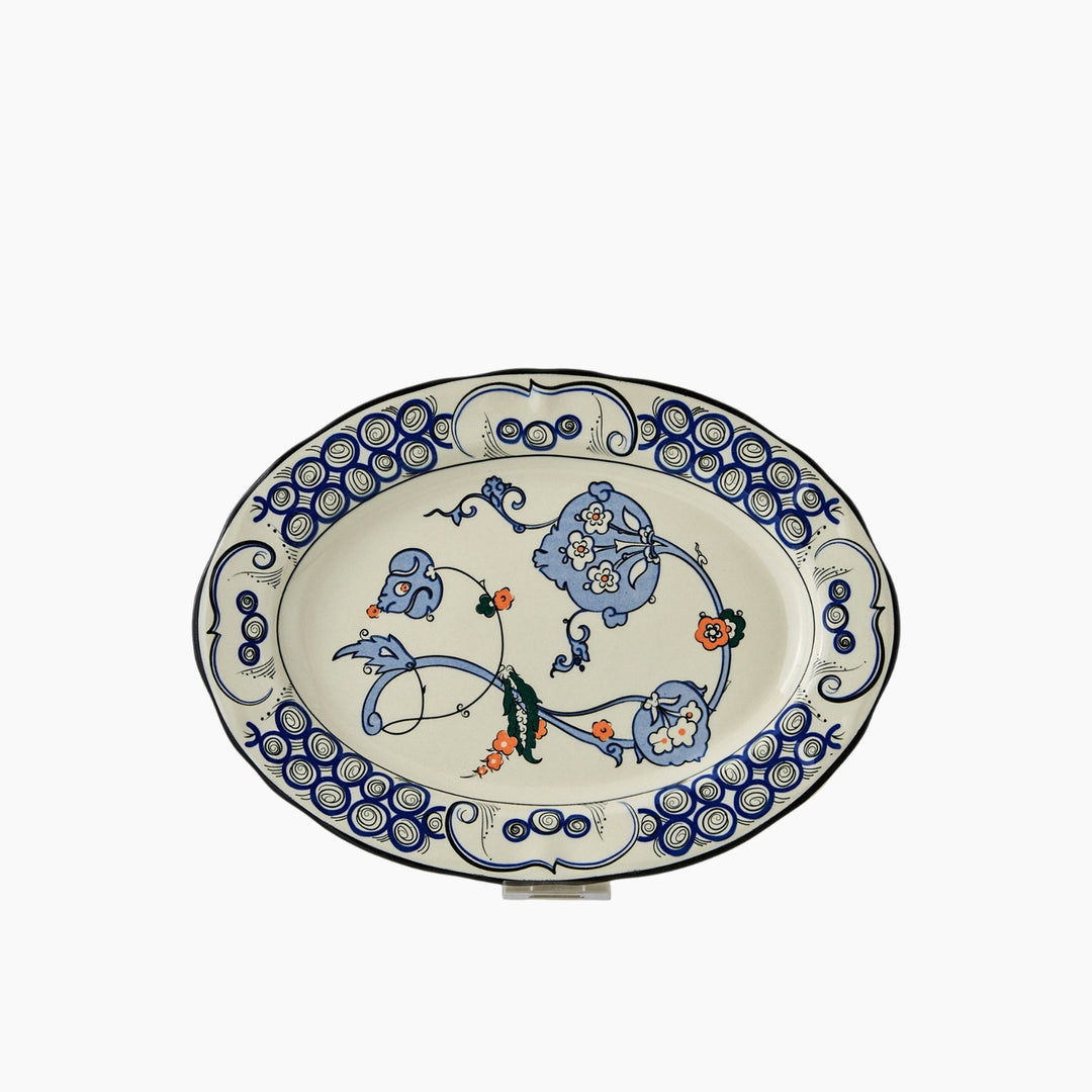 Karaca x Ömür Akkor Iznik Hatai Boat-Shaped Serving Plate 30 cm – Multicolor