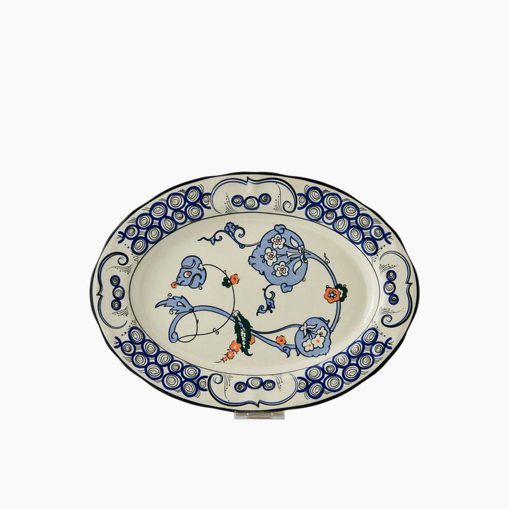 Karaca x Ömür Akkor Iznik Hatai Boat-Shaped Serving Plate 30 cm – Multicolor