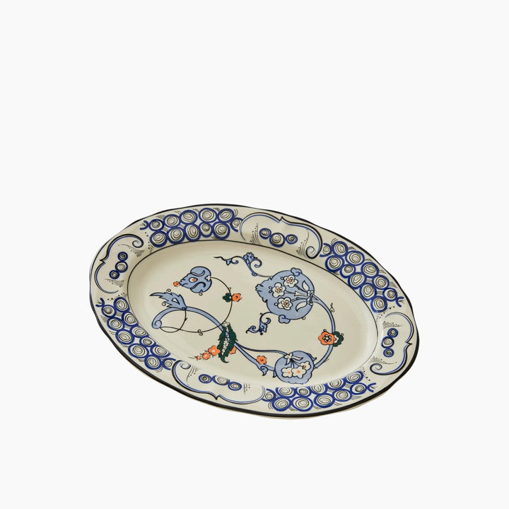 Karaca x Ömür Akkor Iznik Hatai Boat-Shaped Serving Plate 30 cm – Multicolor