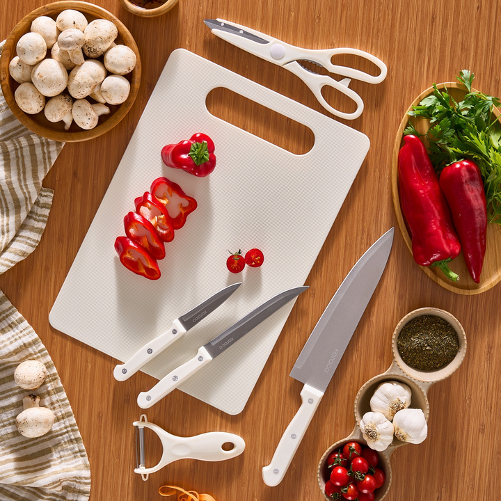 Karaca Sharp 4-in-1 6-Piece Knife Set 25 cm – Cream