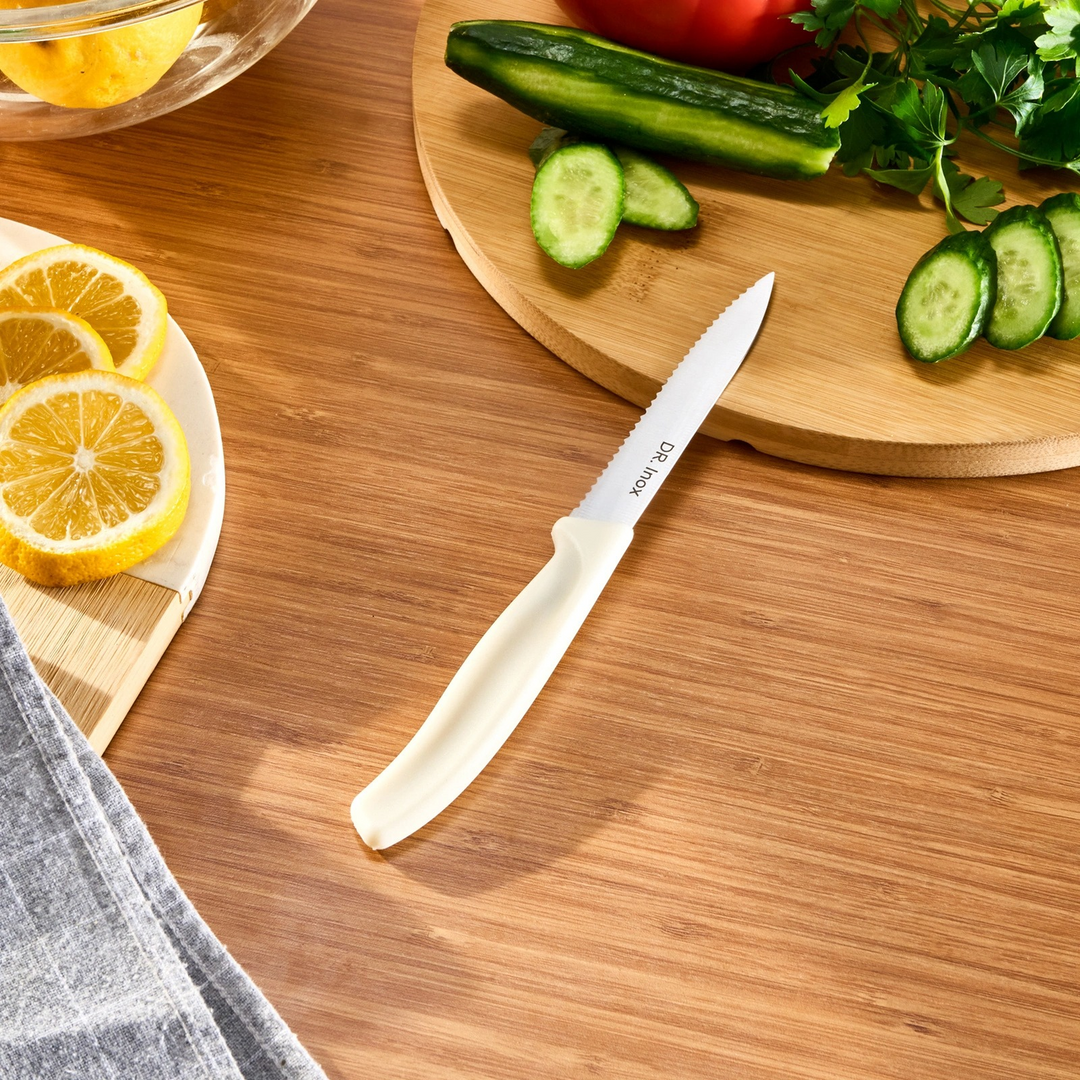 Dr. Inox Serrated Vegetable Knife 21 cm – Cream
