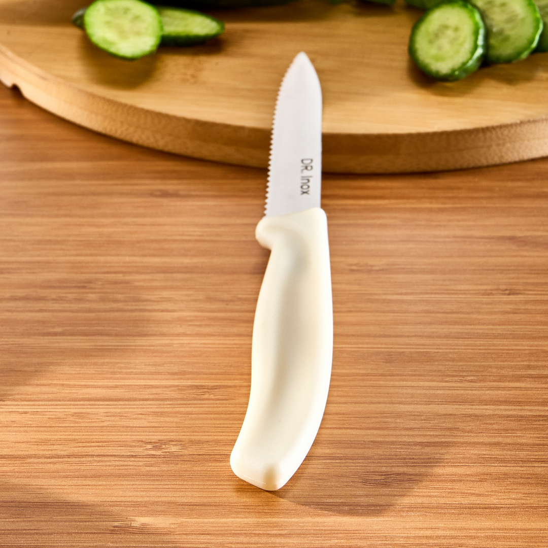 Dr. Inox Serrated Vegetable Knife 21 cm – Cream