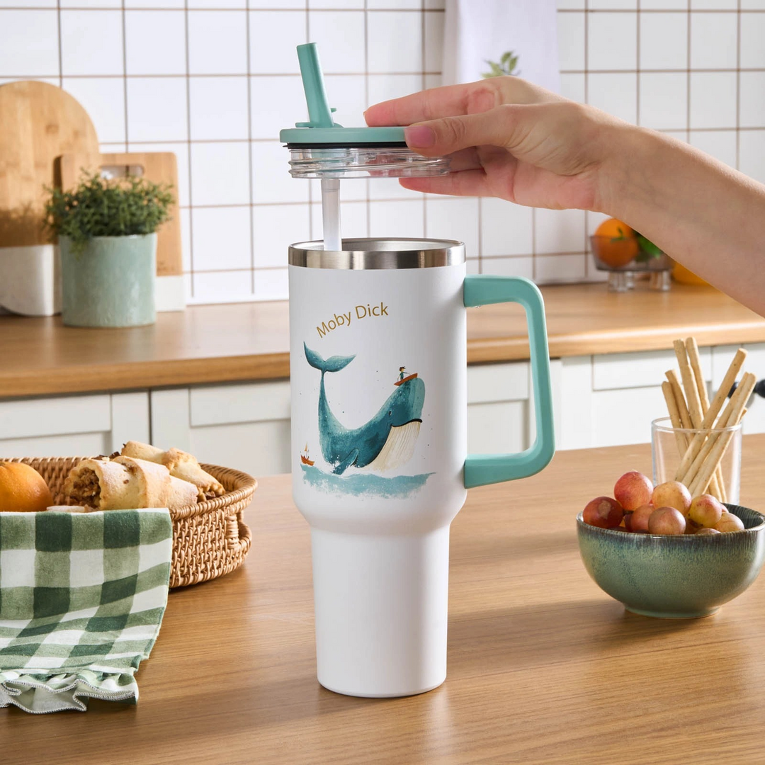 Karaca Star Hero Moby Stainless Steel Leakproof Thermos 1,150 ml – White
