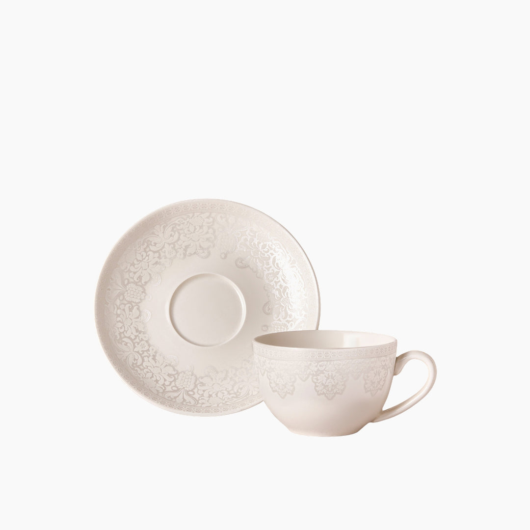 Karaca Minerva Coffee Cup and Saucer 90 ml – White
