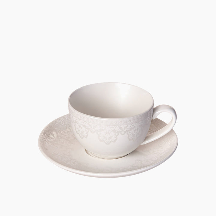 Karaca Minerva Coffee Cup and Saucer 90 ml – White